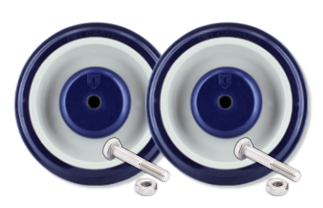 5" x 1-1/4" P&H 2 PC Shopping Cart Replacement Wheels | PP-5X125-516-2W