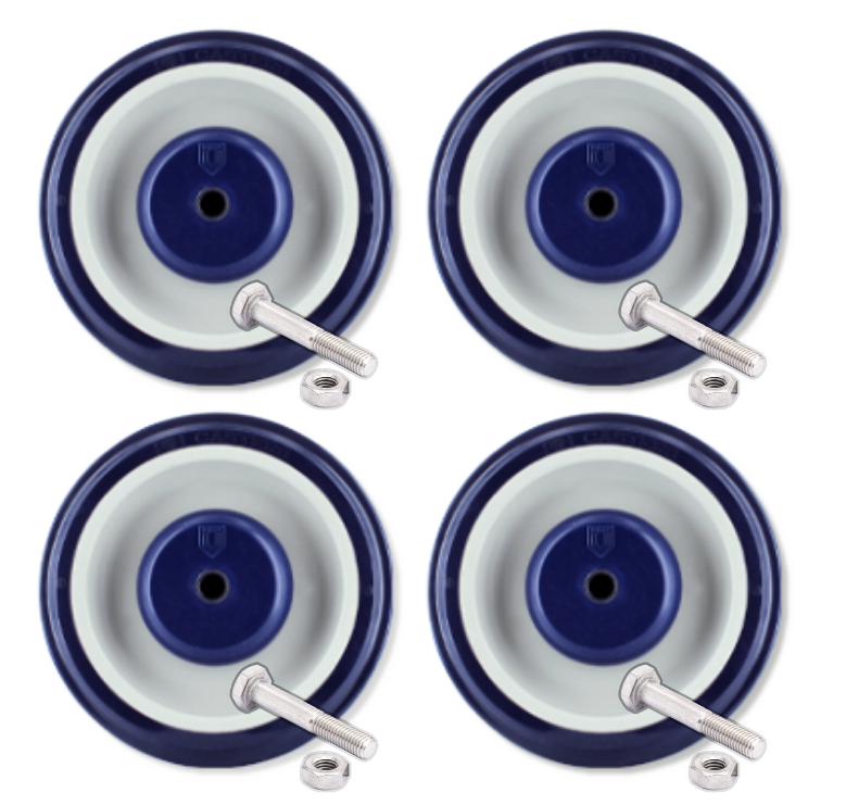 5" x 1-1/4" P&H 4 PC Shopping Cart Replacement Wheels | PP-5X125-516-4W