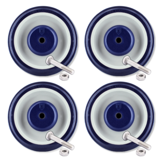 5" x 1-1/4" P&H 4 PC Shopping Cart Replacement Wheels | PP-5X125-516-4W