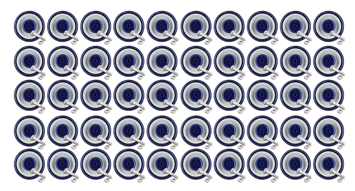 OEM P&H 5" Shopping Cart Wheel Set, 50-Pack | PP-5X125-516-50W