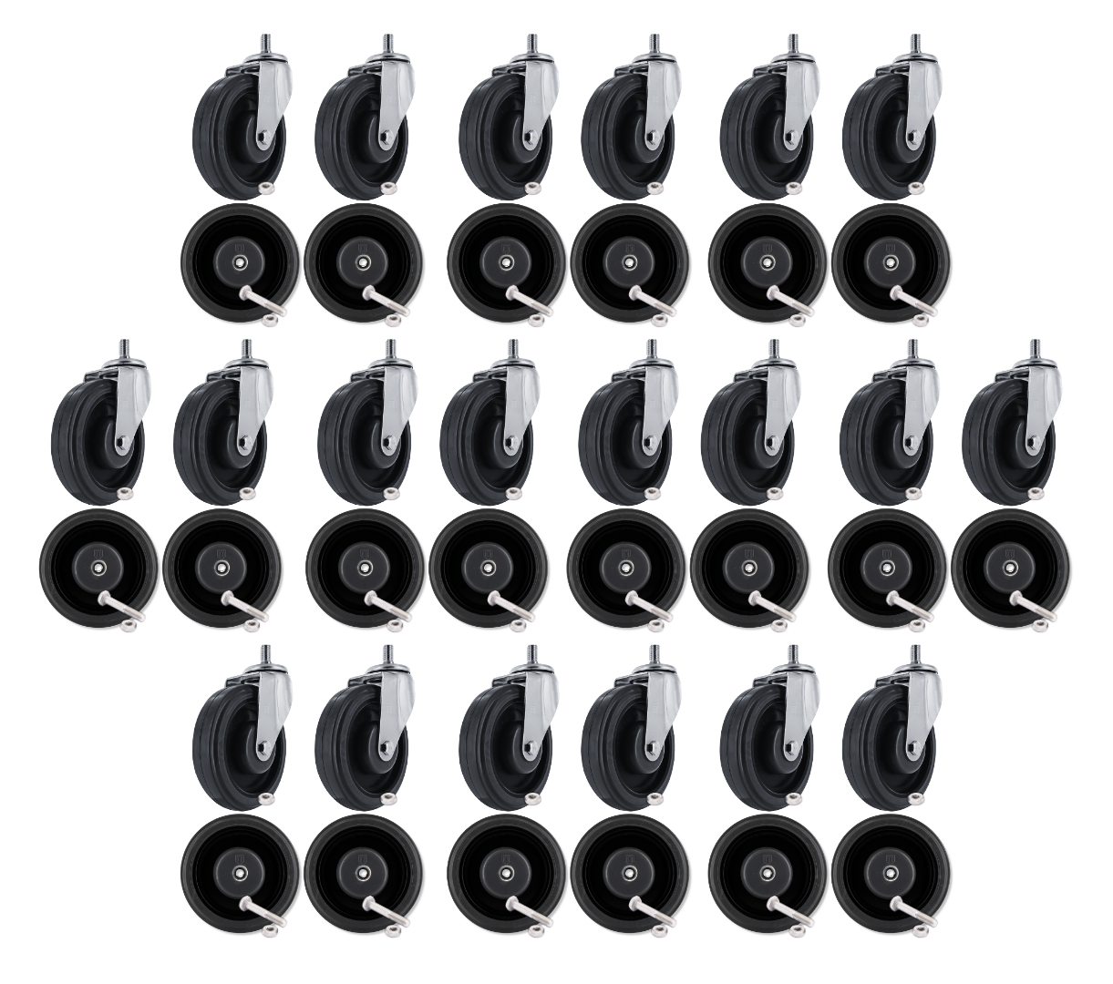 Publix 5" Shopping Cart BULK 10 PC Full Caster Replacement Set