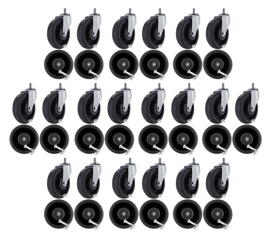 Publix 5" Shopping Cart BULK 10 PC Full Caster Replacement Set