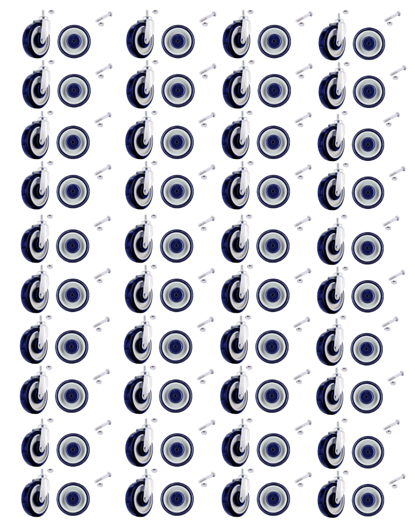 P&H 5" Shopping Cart BULK 25 PC Full Caster Replacement Set| HQ4450S-2S2W2A-25SET