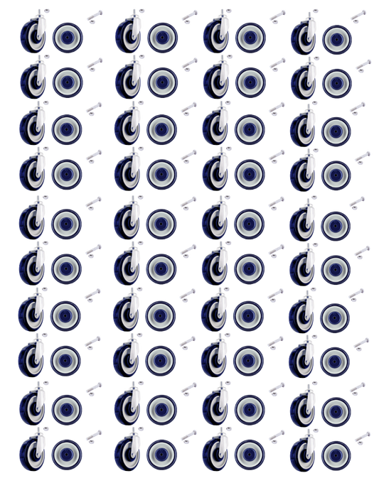 P&H 5" Shopping Cart BULK 25 PC Full Caster Replacement Set| HQ4450S-2S2W2A-25SET