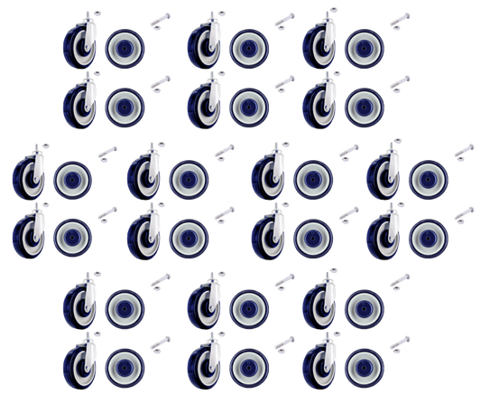 P&H 5" Shopping Cart BULK 10 PC Full Caster Replacement Set| HQ4450S-2S2W2A-10SET