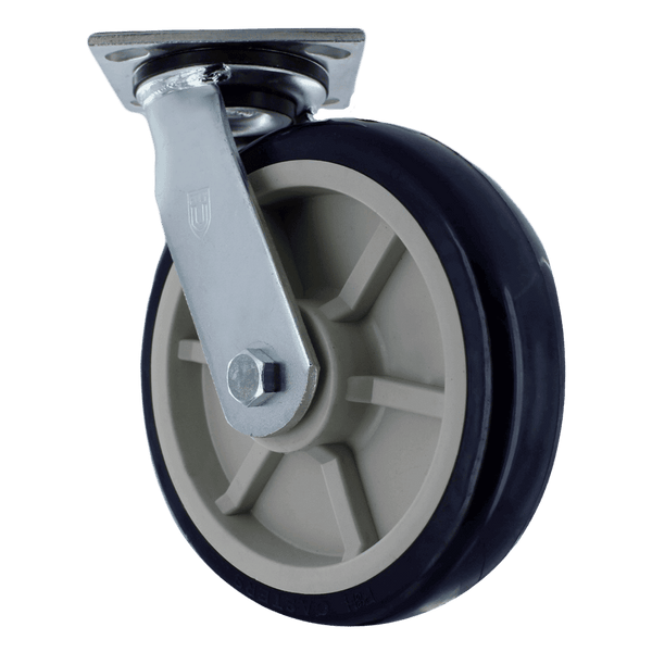 P&H Z40P382CLPL 8-inch heavy duty swivel caster — front view